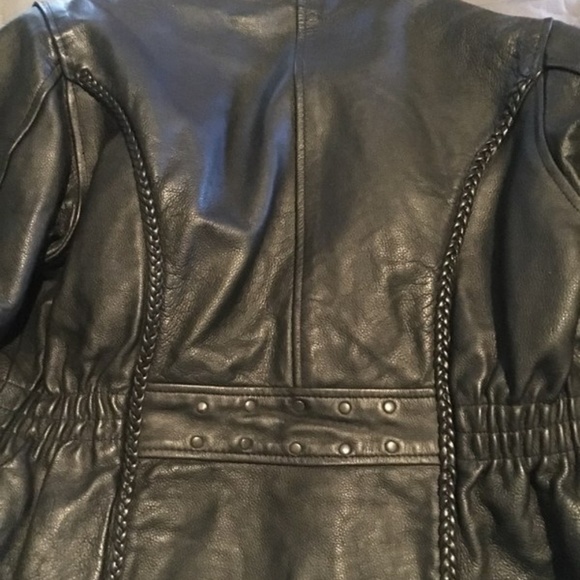 Heavy leather winter riding/motorcycle jacket - Picture 2 of 4